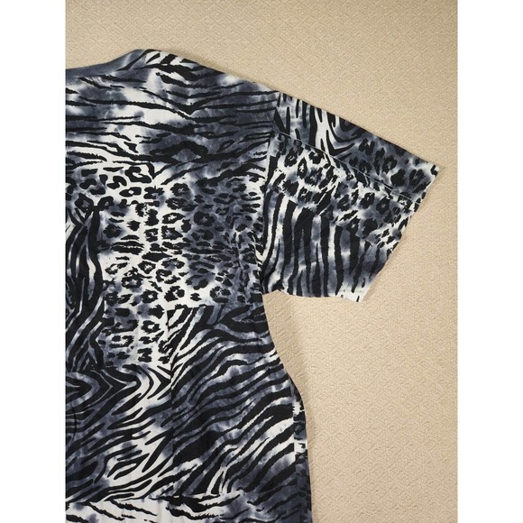 Akademiks Shirt Mens Small S Zebra Leopard Regular Fit Cotton Short Sleeve NWT 2 - Picture 7 of 10